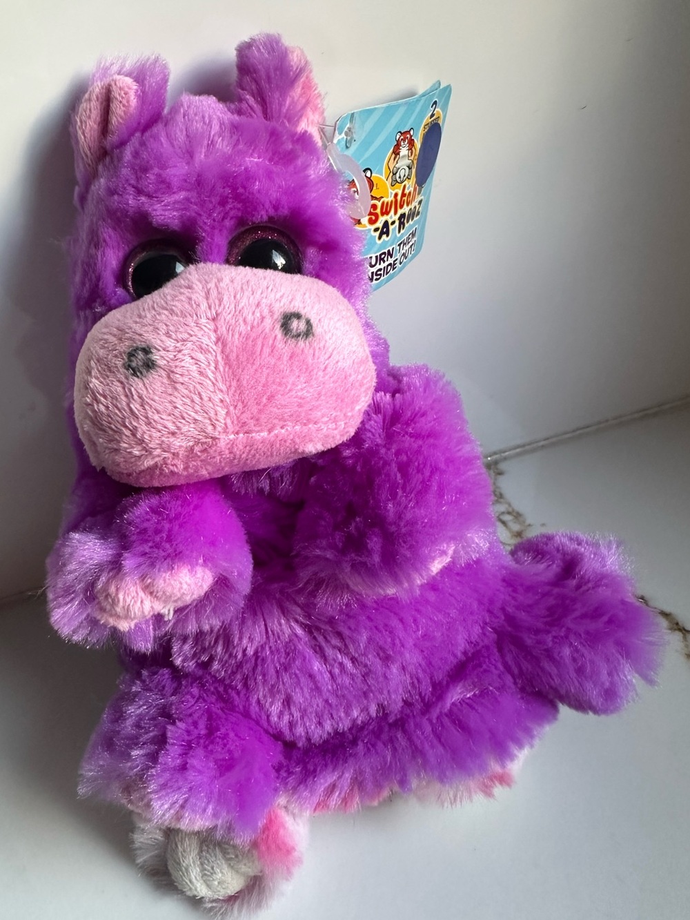 Wild Republic Switch-A-Rooz Purple Hippo Reversible Plush 2-in-1 Stuffed Animal